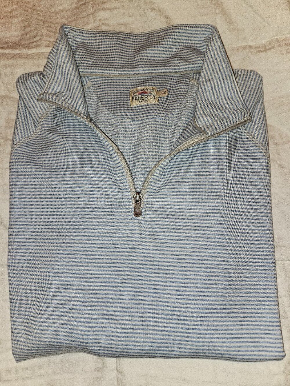 Faherty Brand Mens Quarter Zip Pullover Large